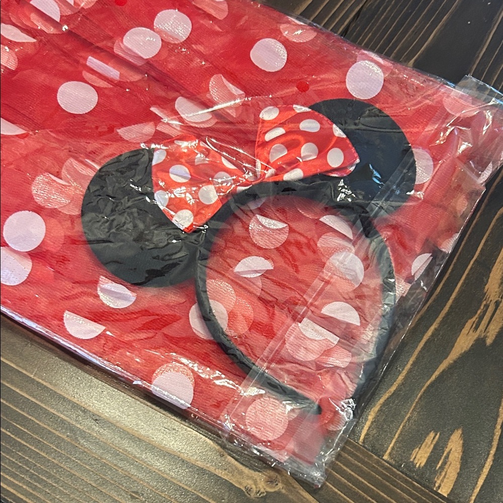 Red Polka Dot Dress with Mouse Ears Headband - Picture 5 of 6